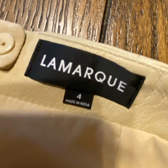 Lamarque Aricia White Leather Cream Skirt Size 4 C2 - Picture 5 of 8